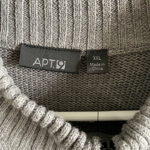 NWT Apt. 9 Men’s Size XXL Smoke Gray Woven Piercing 4-Pocket Sweater Jacket - Picture 11 of 13